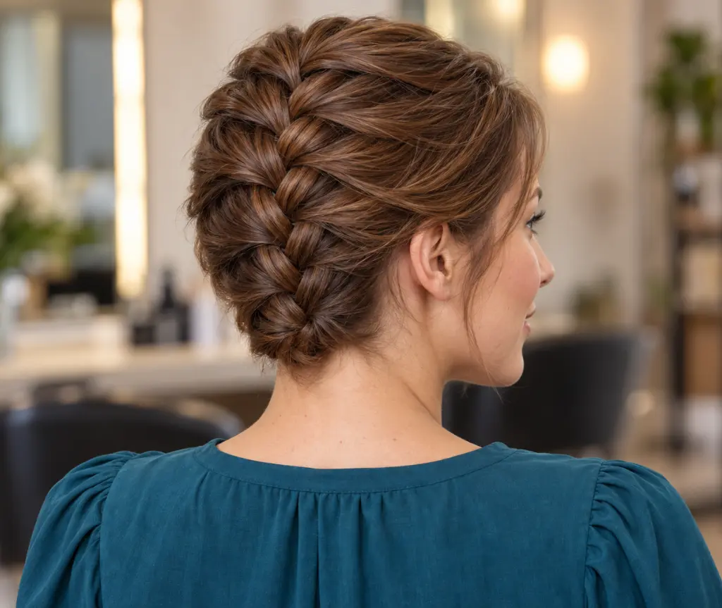 Single French Braid on Short Hair