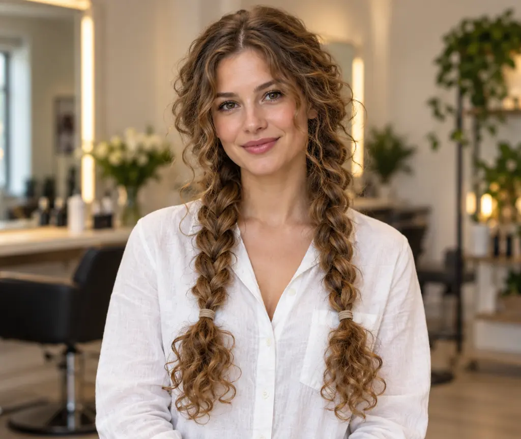 Two Loose Curly Braids