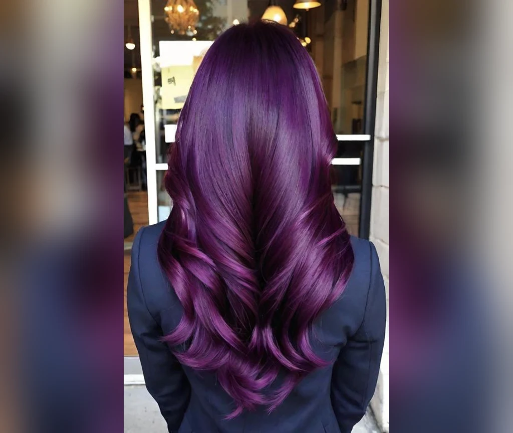 Long purple vampire hair with dark waves