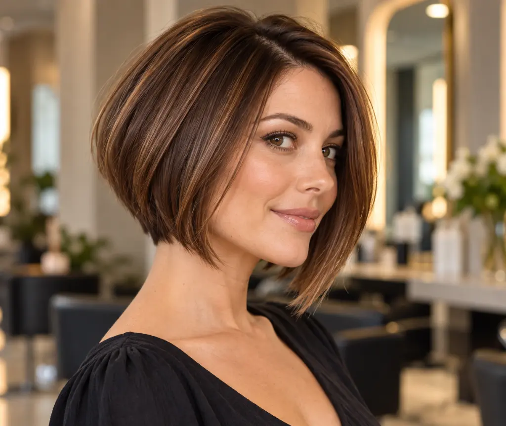 Warm Mocha Angled Bob