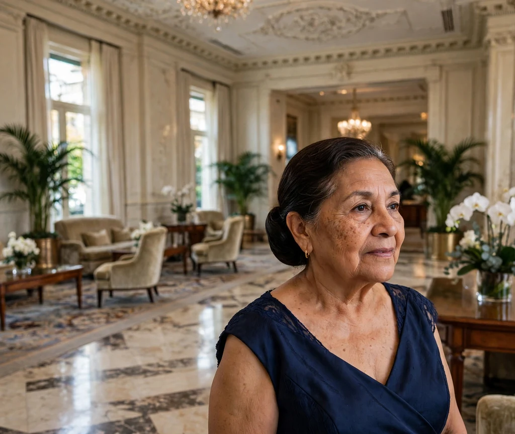 Classic low chignon wedding hairstyle on a woman in her 60s