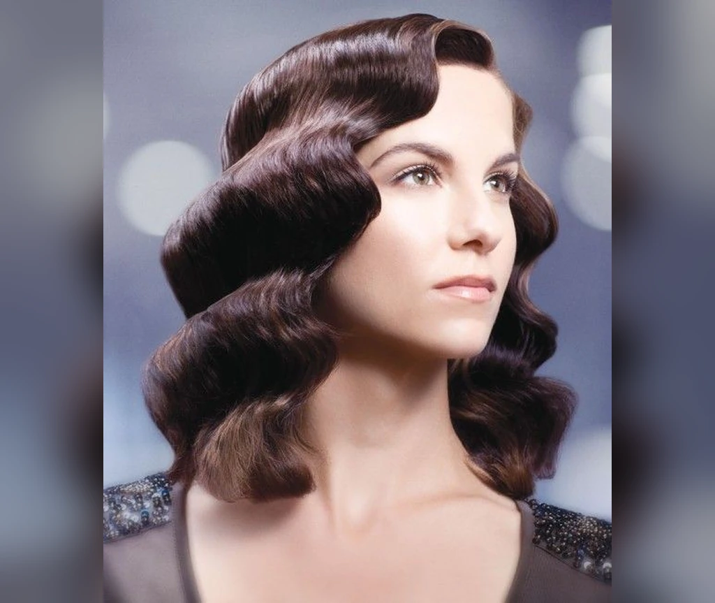 Sculpted vintage waves with full glamorous volume